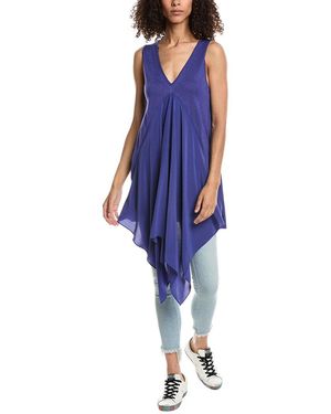 InCashmere Chiffon Insert Silk & Cashmere-Blend Tank - Blue