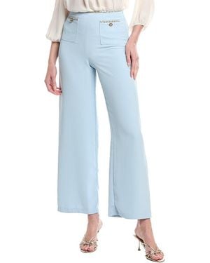 Gracia Chain Trim Wide Leg Pant - Blue
