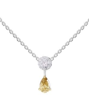 Lab Grown Diamonds 18K Vermeil 1.27 Ct. Tw. Lab-Grown Diamond & Gemstone Necklace - Metallic