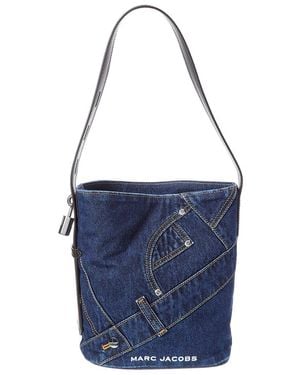 Marc Jacobs Pieced Denim Drifter Bucket Bag - Blue