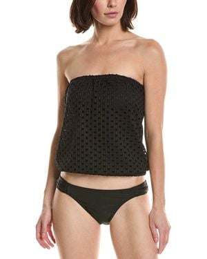 Carmen Marc Valvo Crochet Tankini Top - Black