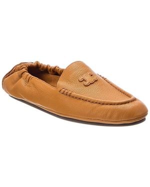 Celine Logo Leather Loafer - Brown