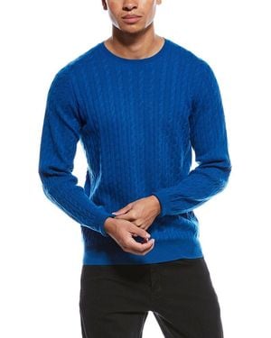 Brodie Cashmere Twist Cable Wool & Cashmere-Blend Crewneck Jumper - Blue
