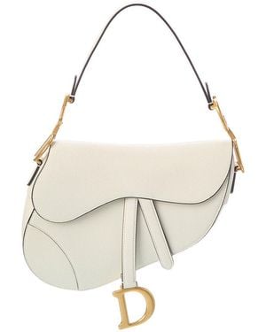 Dior Cd Signature Leather Saddle Bag - Natural