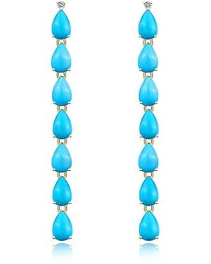 Nina Zhou Jewelry 14K 5.54 Ct. Tw. Diamond & Drop Earrings - Blue