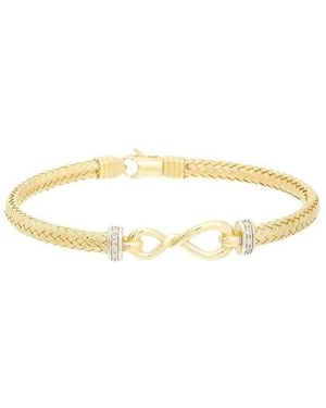Meshmerise 0.10 Ct. Tw. Diamond 18K Over Bangle Bracelet - Metallic