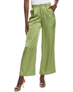 Gracia Satin Wide Leg Dress Pant - Green