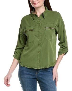 XCVI Knapp Button-Up Top - Green