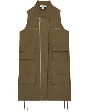 Reiss Essie Utility Linen-Blend Dress - Green