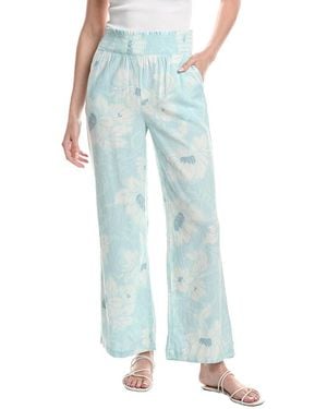 Ellen Tracy Linen-Blend Pant - Blue
