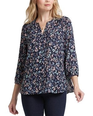 NYDJ Pintuck Blouse - Blue