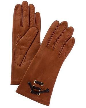 Portolano Shoelace Leather Gloves - Brown
