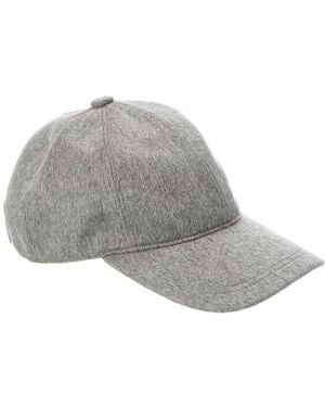 Amicale Cashmere Woven Cashmere Baseball Cap - Grey