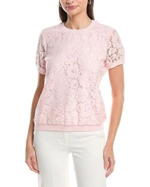 Tahari Lace Front Top - Pink