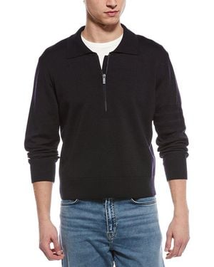 Thom Browne Double Face Wool & Linen-Blend Pullover - Black