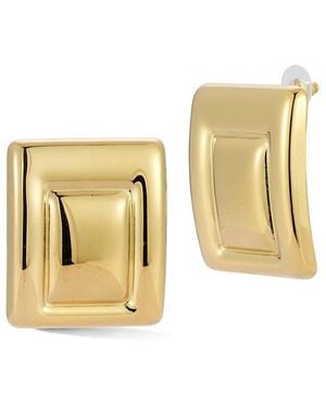 Glaze Jewelry Plated Stainless Steel Sculpted Square Drop Earrings - Natural