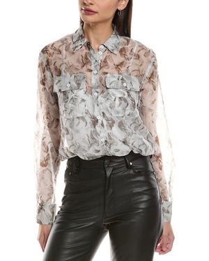 Rag & Bone Sonica Sheer Shirt - Grey