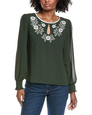 Cece Embroidered Top - Green
