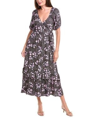 Saltwater Luxe Puff Sleeve Wrap Midi Dress - White
