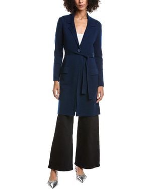 Forte Wool & Cashmere-Blend Double Knit Cardigan - Blue