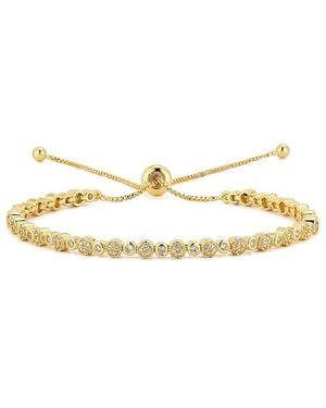 Chloe and Madison Plated Cz Adjustable Bracelet - Metallic