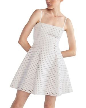 Cynthia Rowley Birdcage Linen Mini Dress - White