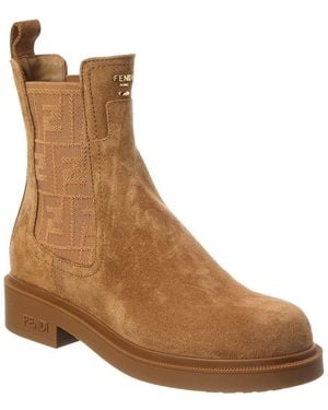 Fendi Filo Suede Biker Boot - Brown