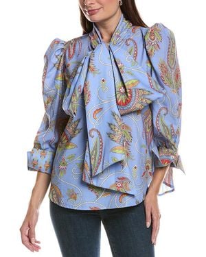 Gretchen Scott Billow Tie Blouse - Blue