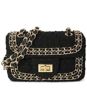 Tiffany & Fred Paris Wool & Leather Crossbody - Black