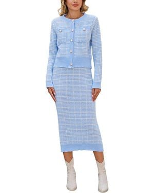 Nino Balcutti 2Pc Cardigan & Skirt Set - Blue