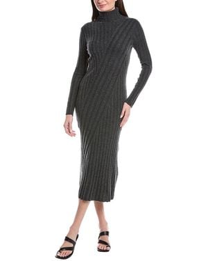 Reiss Cady Rib Roll Neck Wool & Cashmere-Blend Sweaterdress - Black