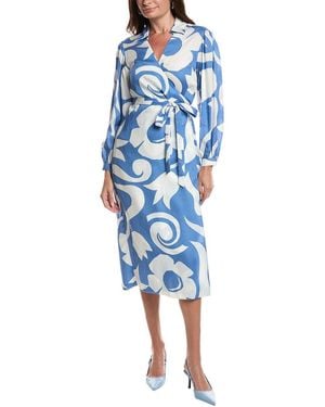 Rebecca Taylor Midi Wrap Dress - Blue