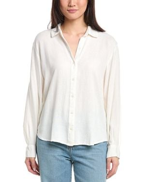 Splendid Woven Linen-Blend Top - White