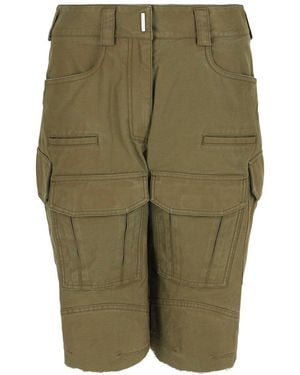 Givenchy Frayed Multi-Pocket Cargo Short - Green
