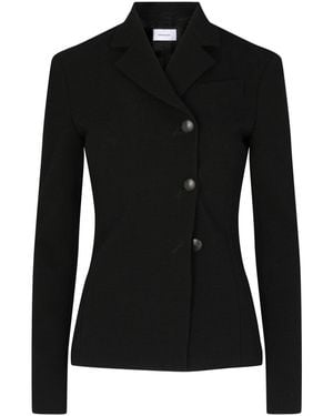 Ferragamo Single Breasted Wool-Blend Blazer - Black
