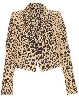Givenchy Leopard Paneled Tailcoat Tuxedo Blazer, Size Fr (Authentic Pre- Loved) - Black