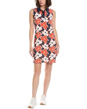 Stella Parker Edie Contrast Collar Polo Shirtdress - Red