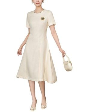 WLZD Linen-Blend Midi Dress - Natural