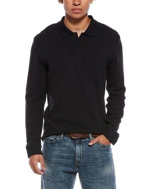 Vince Basket Weave Polo Shirt - Black