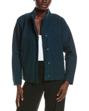 Eileen Fisher Knit Wool Jacket - Blue