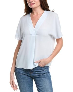 Vince Crepe V-Neck Blouse - White