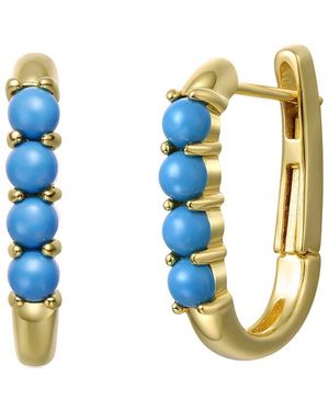 Genevive Jewelry 14k Over Silver Hoops - Blue