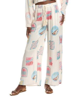 Vintage Havana Printed Crepe Pant - White