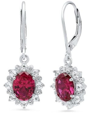 MaxColor 2.30 Ct. Tw. Lab-Grown Ruby Dangle Earrings - Pink