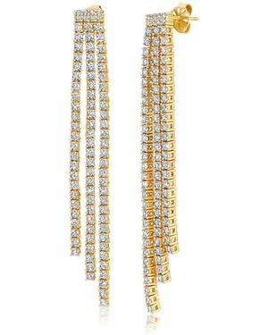Crislu 18K Over Cz Earrings - Metallic
