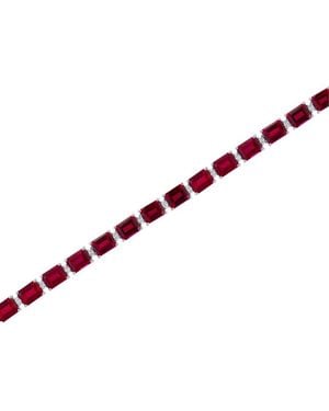 Effy Fine Jewelry 14K 30.07 Ct. Tw. Lab-Grown Diamond & Lab-Grown Ruby Bracelet - Metallic