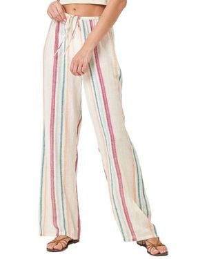 L*Space Lily Linen-Blend Pant - White