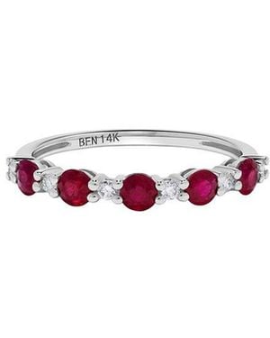 H.J. Namdar 14K 0.83 Ct. Tw. Diamond & Ruby Band Ring - White