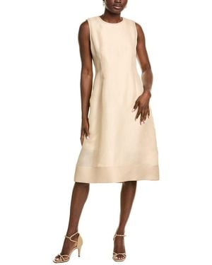 Lafayette 148 New York Silk A-Line Dress - Natural