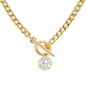 Liv Oliver 18k Cz Drop Necklace - Metallic